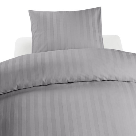2-Dels Set Hotellsatin Ljusgrå